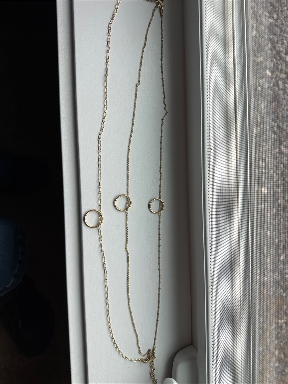 Lucky Brand Triple Circle Layered Necklace in Gold